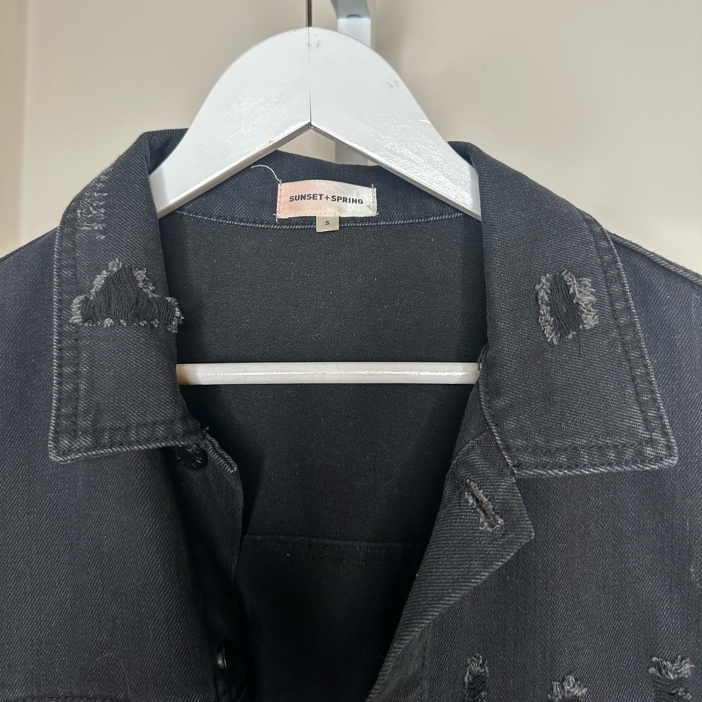 Sunset & Spring Embellished Denim Jacket In Size Small - Picture 3 of 5